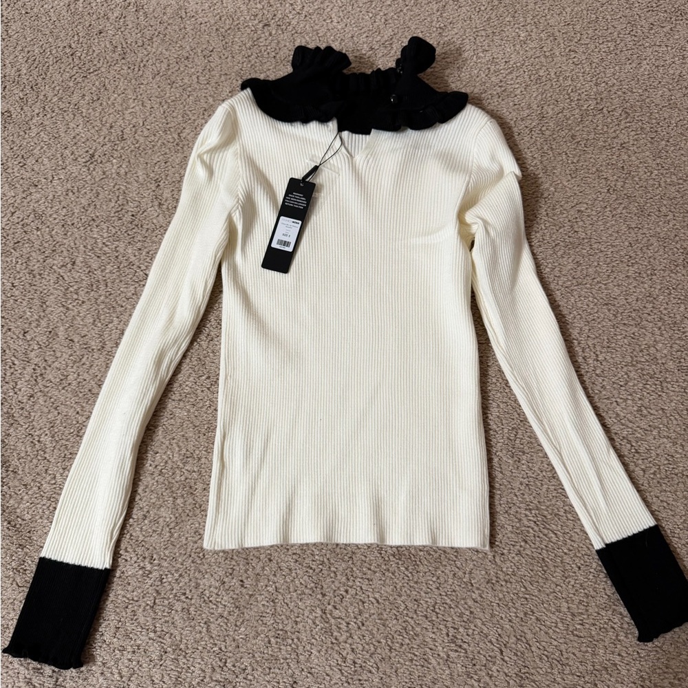 Fashion Nova Ivory Ribbed Sweater